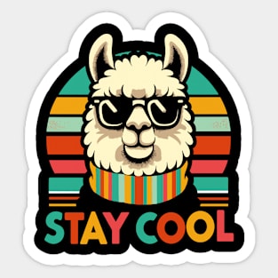 Retro Llama Sticker